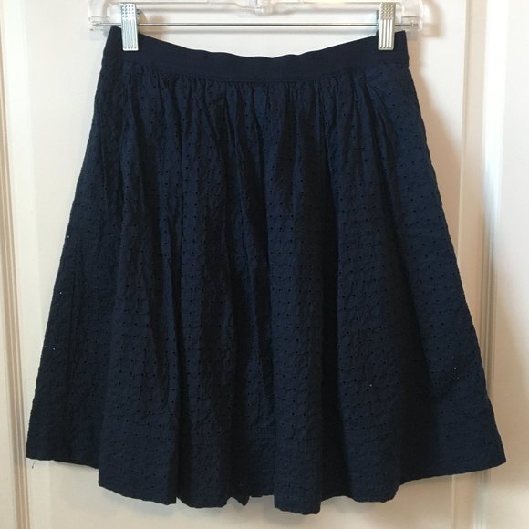 Uniqlo Dresses & Skirts - Navy Blue Eyelet Skirt WITH POCKETS!